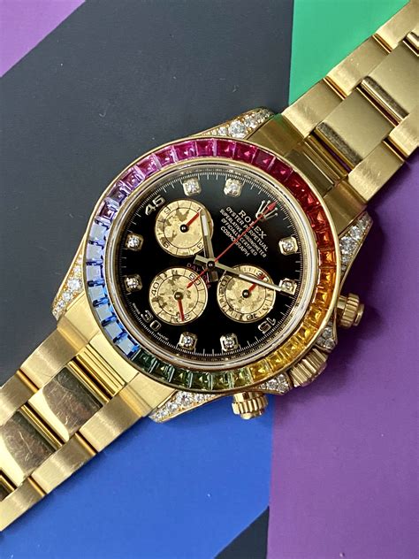 rolex rainbow daytona yellow gold